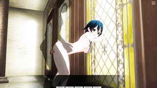 3D HENTAI Fucked a Schoolgirl in her Father's Yard