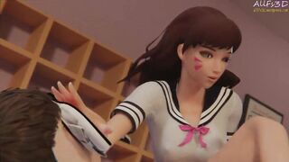 D.Va Foot Sniffing Handjob
