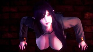 3D HENTAI Dark Elf Stuck in Fireplace and Fucked