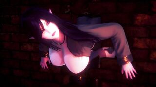 3D HENTAI Dark Elf Stuck in Fireplace and Fucked