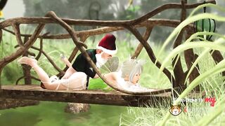 Hot sex! Horny beautiful fairy and gnome in the village