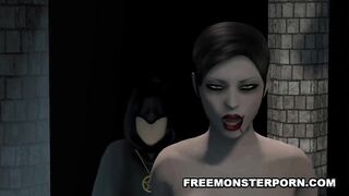 Pale 3D Lesbian Has Her Pussy Licked