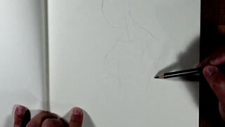 Nude StepMom's Boobs Drawing Pencil Art