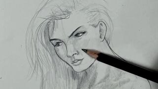 Nude StepMom's Boobs Drawing Pencil Art