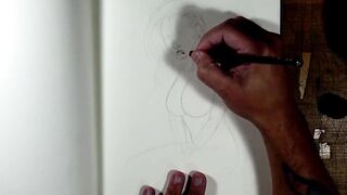 Nude StepMom's Boobs Drawing Pencil Art