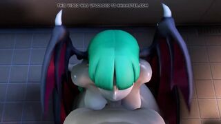 Morrigan Paizuri and get cum in her pussy