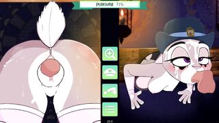 Judy Hopps takes on two cocks | Bunny Cop