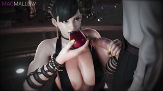 Chun-li make a great blowjon on big cock