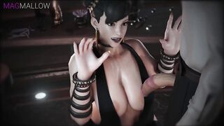 Chun-li make a great blowjon on big cock