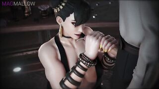 Chun-li make a great blowjon on big cock