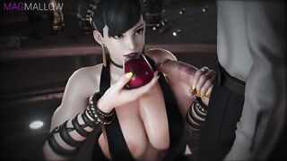 Chun-li make a great blowjon on big cock