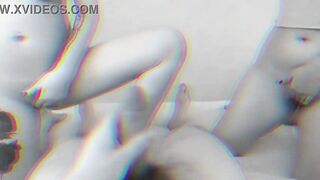 Sexy Ukrainian girls with big tits sucking cock - double blowjob including deepthroat 3D version