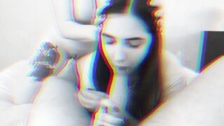 Sexy Ukrainian girls with big tits sucking cock - double blowjob including deepthroat 3D version