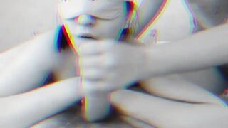 Sexy Ukrainian girls with big tits sucking cock - double blowjob including deepthroat 3D version