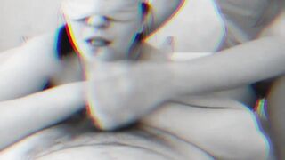 Sexy Ukrainian girls with big tits sucking cock - double blowjob including deepthroat 3D version