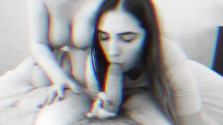 Sexy Ukrainian girls with big tits sucking cock - double blowjob including deepthroat 3D version