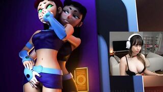 ???? Sneaky... Lesbian Starfire and Blackfire with Raven Teen Titans Hentai Anime