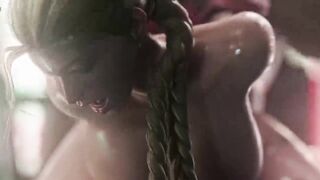 Blonde great ass wet girl fucked under the rain
