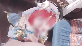 GenshinImpact Nilou Cosplaying Femdom blowjob and cowgirl creampie.