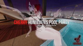 PAWG QoS Femdom CherryErosXoXo VR Humiliates Pool Party Pervert with SPH & Cucking Trailer