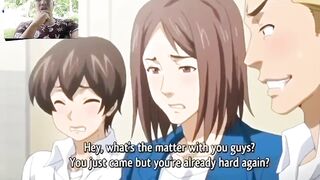 Horny schoolgirl fucks with 3 classmate in the bathroom hentai