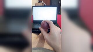 After barhroom horny guy jerks big dick on hentai