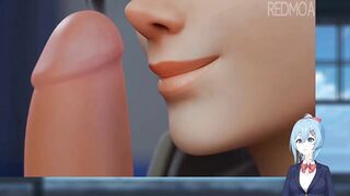 Kissing it up and down... ???? Tracer Blowjob - Overwatch Hentai