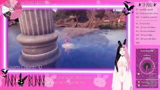 vtuber whore plays games while chat plays with her pussy