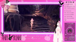 vtuber whore plays games while chat plays with her pussy