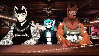 2 buff Furrys fuck a lone Girl at bar