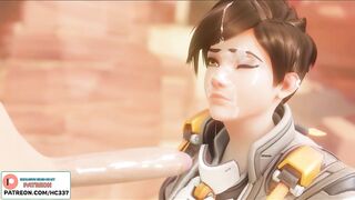TRACER DO AMAZING BLOWJOB AND GETTIUNG CUM ON FACE OVERWATCH STORY HENTAI ANIMATIONS