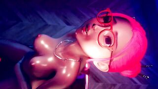 Pink hair Girl riding dildo | Sex Room 2