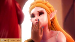 Lesbian Princess Zelda Serves Lady Urbosa 3D Hentai