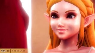 Lesbian Princess Zelda Serves Lady Urbosa 3D Hentai