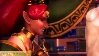 Lesbian Princess Zelda Serves Lady Urbosa 3D Hentai