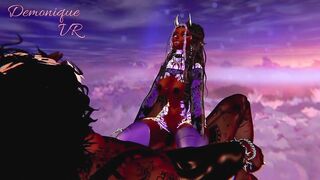 Demon Succubus rides eboy in more ways than one
