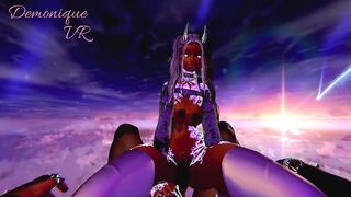 Demon Succubus rides eboy in more ways than one