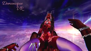 Demon Succubus rides eboy in more ways than one