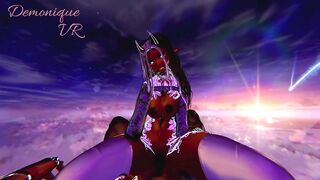 Demon Succubus rides eboy in more ways than one
