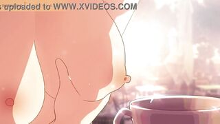 Squirting Milk, Lactating into a coffee cup Hentai Animation