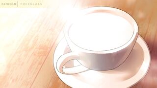 Squirting Milk, Lactating into a coffee cup Hentai Animation