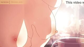 Squirting Milk, Lactating into a coffee cup Hentai Animation