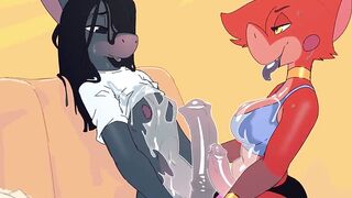 FURRY GIRLFRIENDS DO EACH OTHER FEELS GOOD WITH SEXY CUMMING