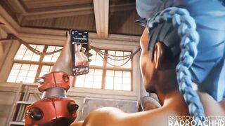 Overwatch 2 porn futa Junker Queen destroy Mei pussy 3D hentai