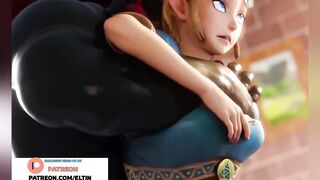 ZELDA ENJOY FUCKING IN BADROOM AND GETTING HARD CREAMPIE | EXCLUSIVE LEGEND OF ZELDA HENTAI 4K 60 FP
