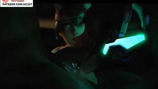 D.VA DO HOTTEST BLOWJOB IN SECRET ROOM - OVERWATCH BLENDER HENTAI ANIMATED 60FPS