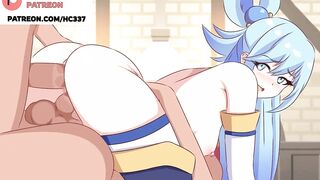 KONOSUBA AQUA DOUBLE PENETRATION HENTAI