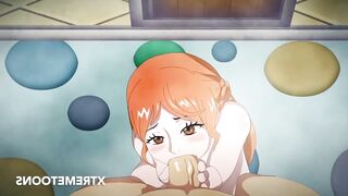 One Piece - Nami Double Fuck - Hentai Uncensored Cartoon P4