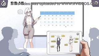Silver haired lady hentai using a vibrator in a public lecture new hentai gameplay