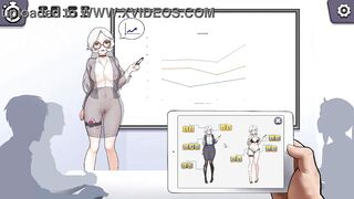 Silver haired lady hentai using a vibrator in a public lecture new hentai gameplay